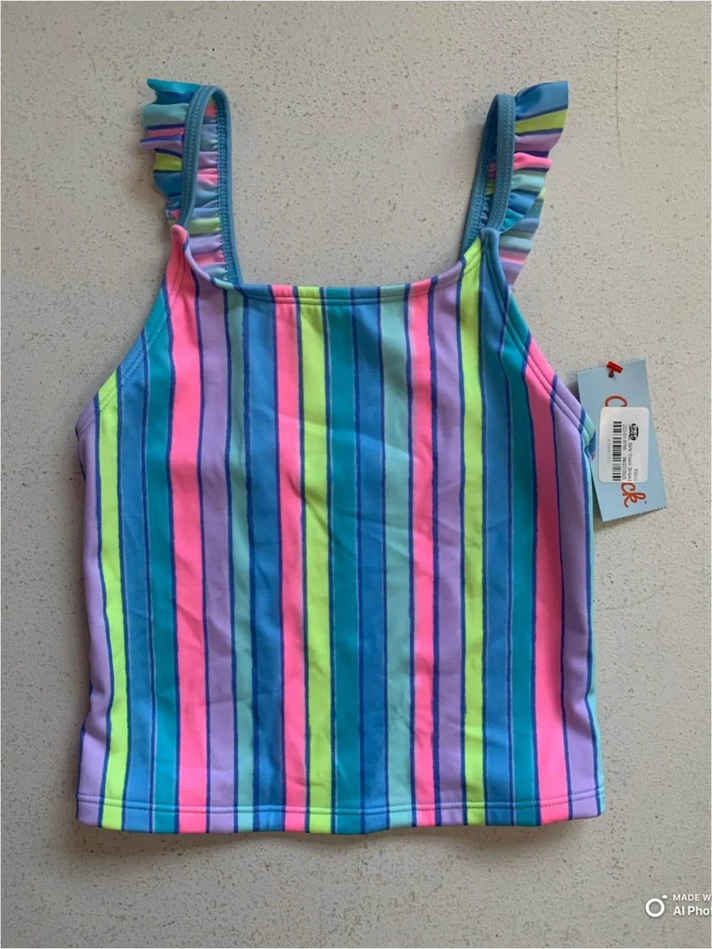 Cat & Jack Girls Blue Striped Bikini Set Size Medium NWT Beach Vacation